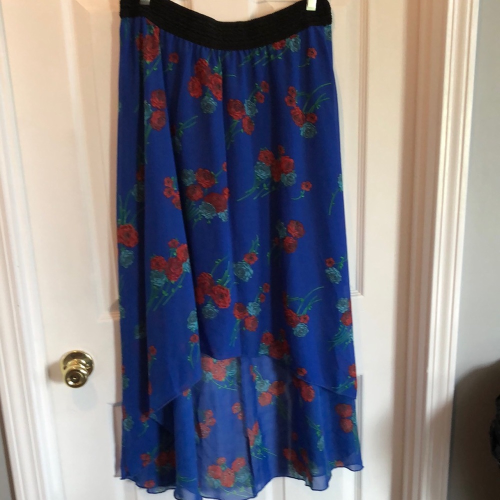 Dare 3XL Royal Blue Sheer Royal Blue HiLow Skirt blue lining 100% Polyester